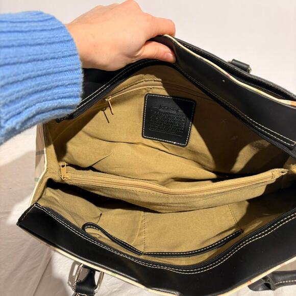 Coach Peyton Tattersall Plaid Shoulder Bag - Cream - Picture 7 of 8